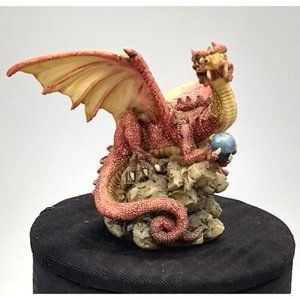 Vintage Red Winged Dragon with Crystal Ball